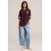 WE Fashion kanten T-shirt - donkerrood