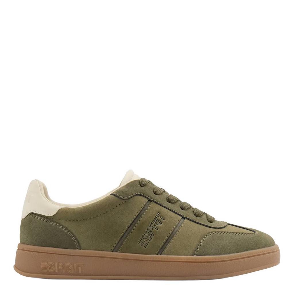 Groene dames ESPRIT imitatieleren sneakers - met veters