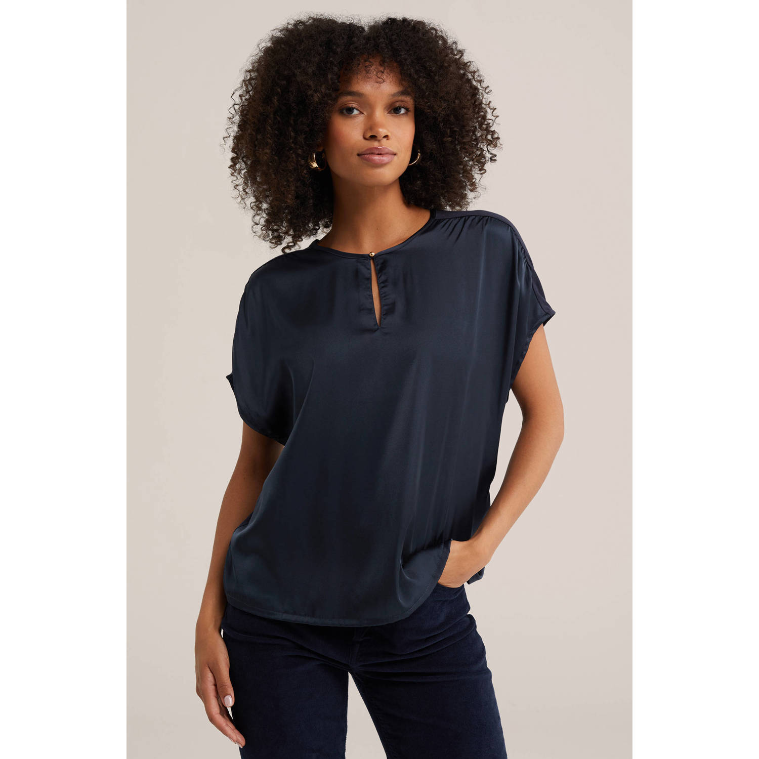 WE Fashion top donkerblauw