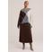 WE Fashion gebreide geruite trui met wol - grijs
