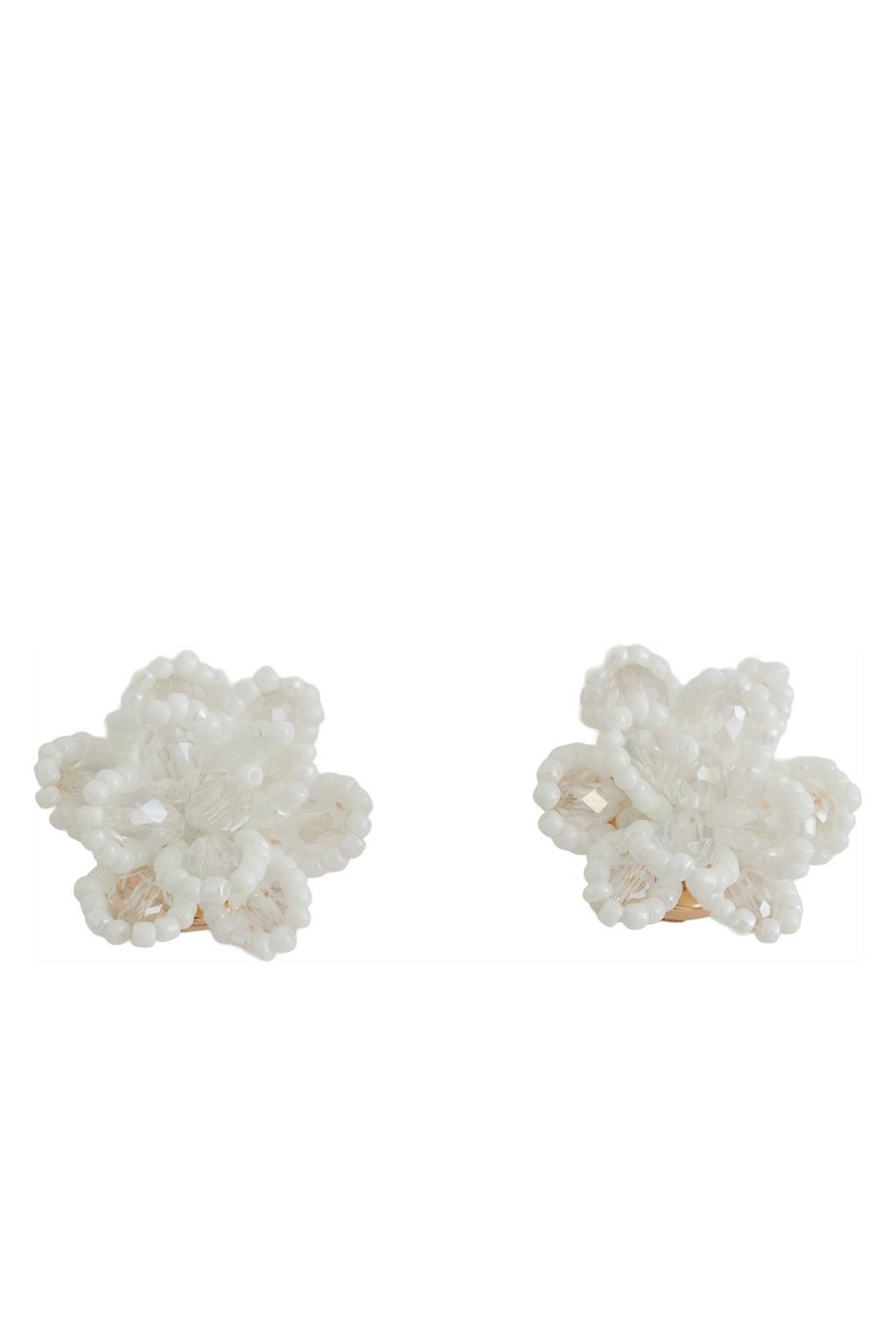 WE Fashion button cover met kraaltjes ecru