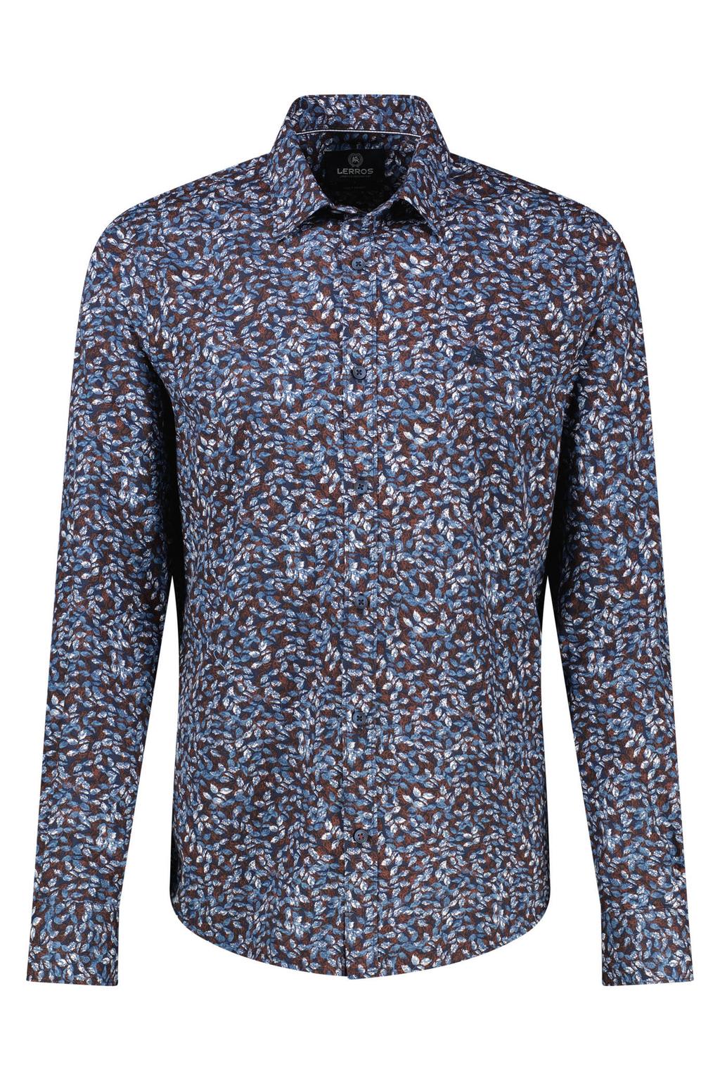 LERROS regular fit overhemd met print - blauw