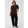 Kaffe Curve top met glitters Plus Size - donkerbruin