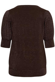 thumbnail: Kaffe Curve top met glitters Plus Size - donkerbruin
