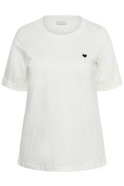 thumbnail: Kaffe Curve T-shirt Plus Size met borduursels - wit