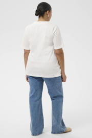 thumbnail: Kaffe Curve T-shirt Plus Size met borduursels - wit