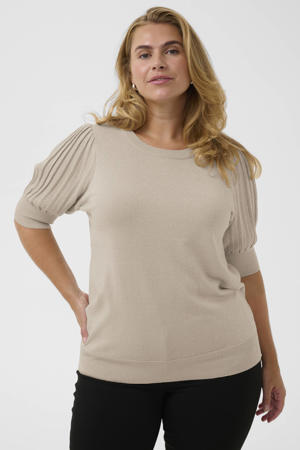 top met glitters Plus Size - beige