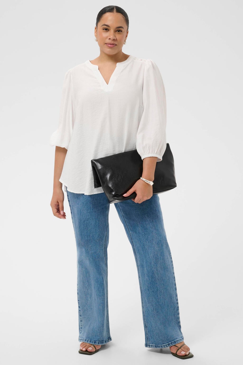Kaffe Curve blouse Plus Size - ecru