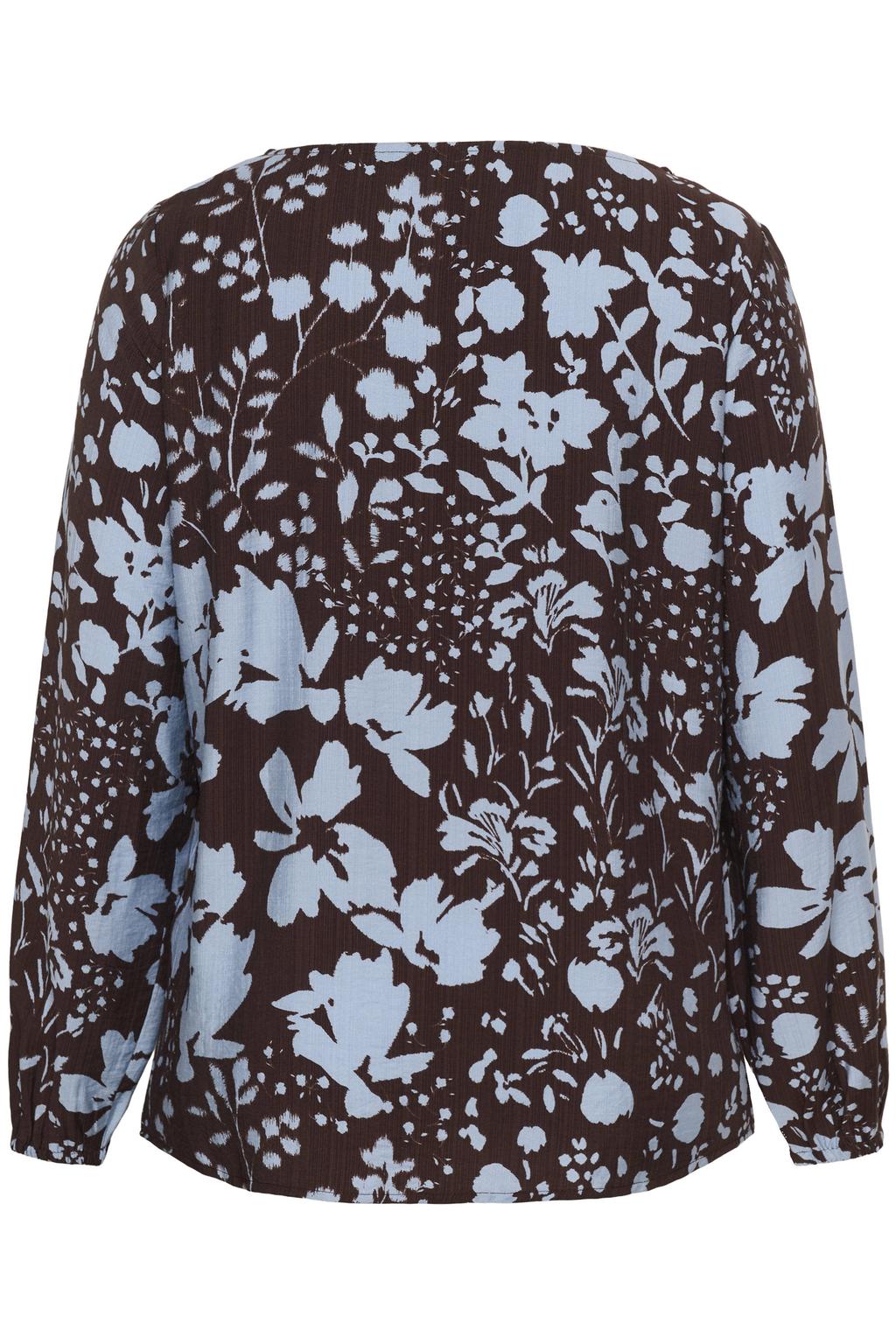 Kaffe Curve gebloemde blousetop Plus Size - bruin