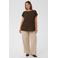 Kaffe Curve blousetop met stippen Plus Size - bruin