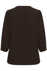 thumbnail: Kaffe Curve blouse Plus Size - donkerbruin