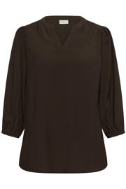 thumbnail: Kaffe Curve blouse Plus Size - donkerbruin