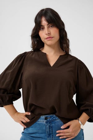 blouse Plus Size - donkerbruin