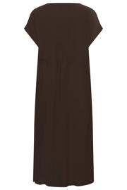 thumbnail: Kaffe Curve viscose midi jurk Plus Size - donkerbruin