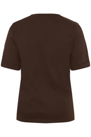 thumbnail: Kaffe Curve T-shirt met borduursels Plus Size - donkerbruin