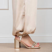 thumbnail: POSH by Poelman Emily imitatieleren sandalettes met blokhak - goud