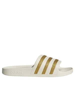 Adilette badslippers - wit/goud metallic