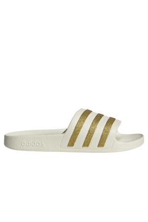 Adilette badslippers - wit/goud metallic