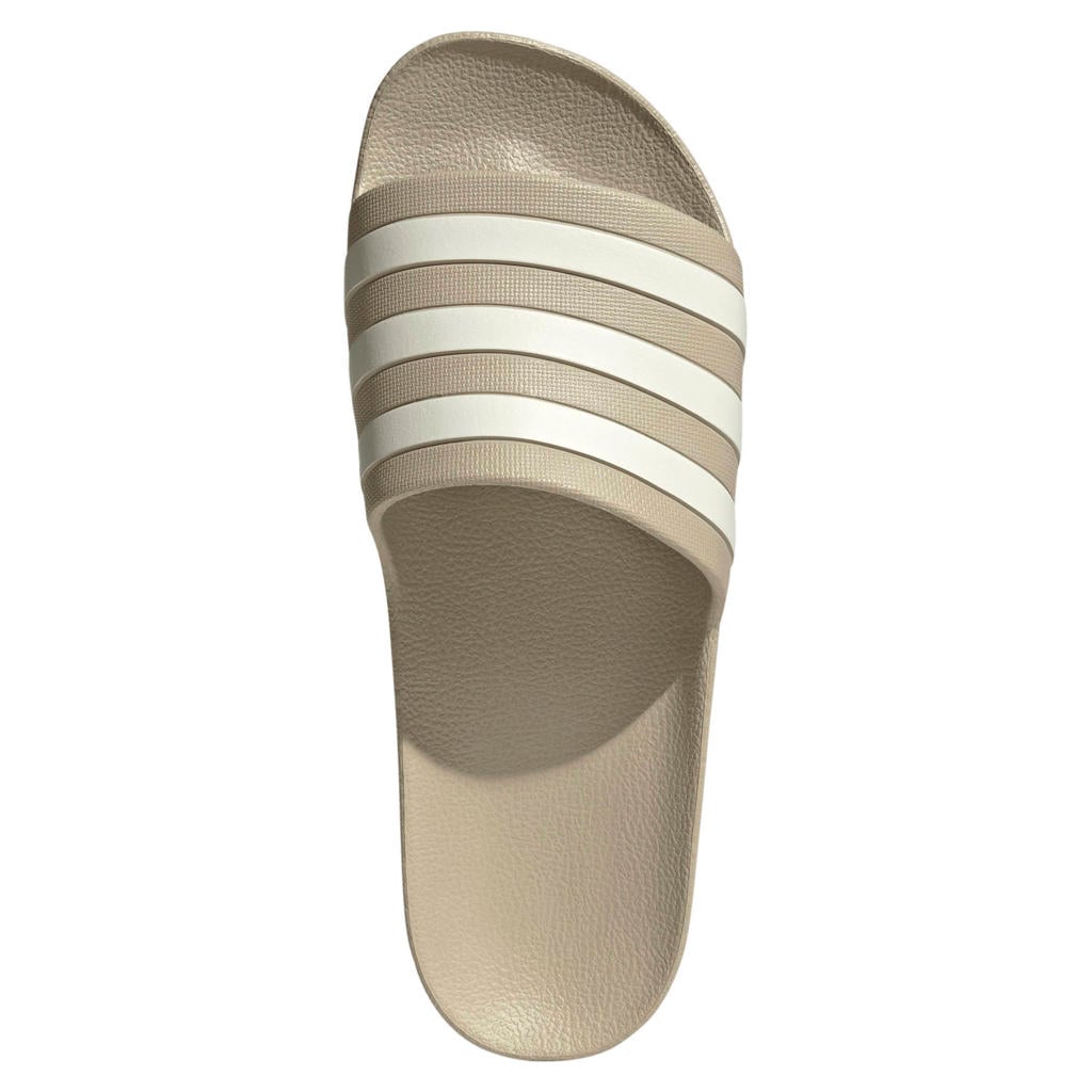 Zand en witte unisex adidas Sportswear badslippers van rubber