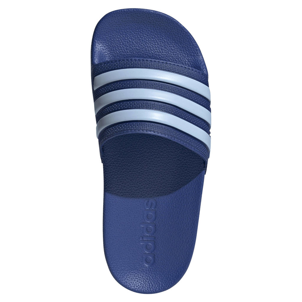 Kobaltblauw en lichtblauwe jongens en meisjes adidas Sportswear Adilette badslippers - van enkelvoudige synthetische wreefband