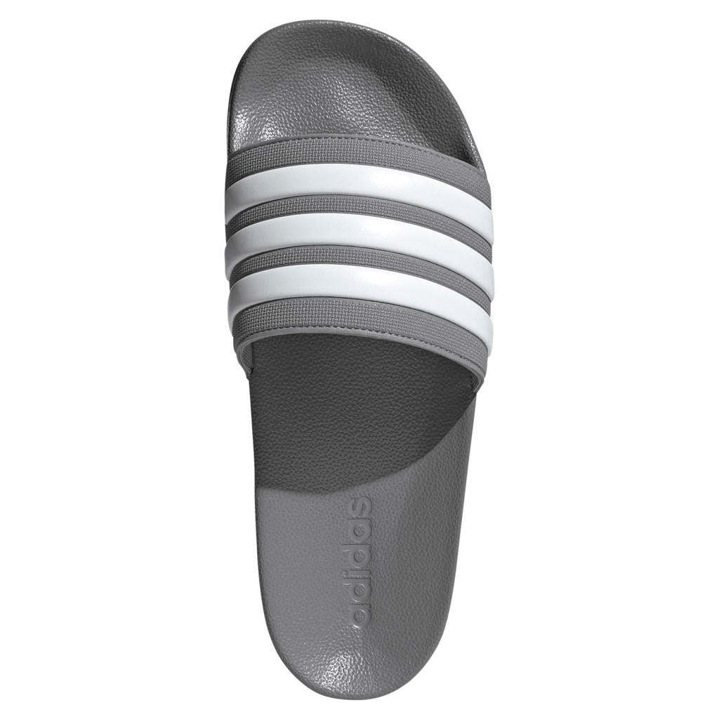 Grijs en witte unisex adidas Sportswear Adilette badslippers - van rubber