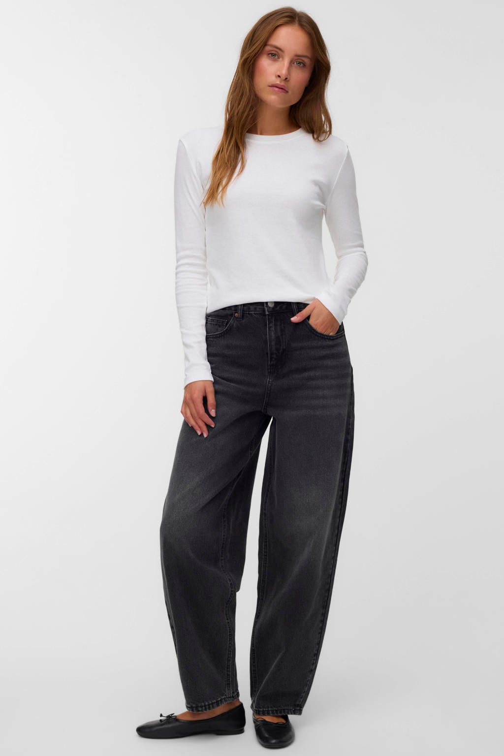 VERO MODA Vmbillie Hr Barrel Ank Jeans Li141 Noos jeans - zwart