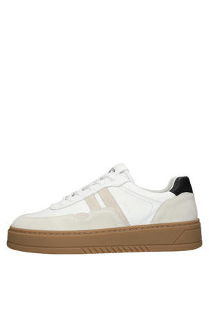 GARNET KODA leren sneakers met plateauzool - wit/zwart
