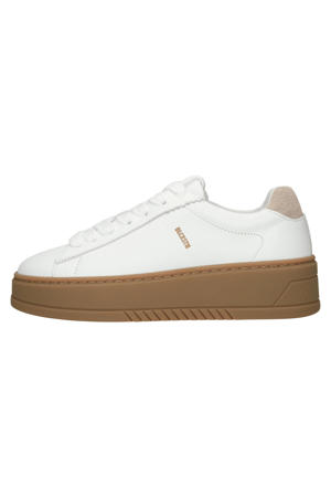 GARNET RORY leren sneakers met plateauzool - wit