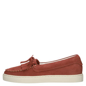 ZIRCON LYRA suède loafers met franjes - donkerrood