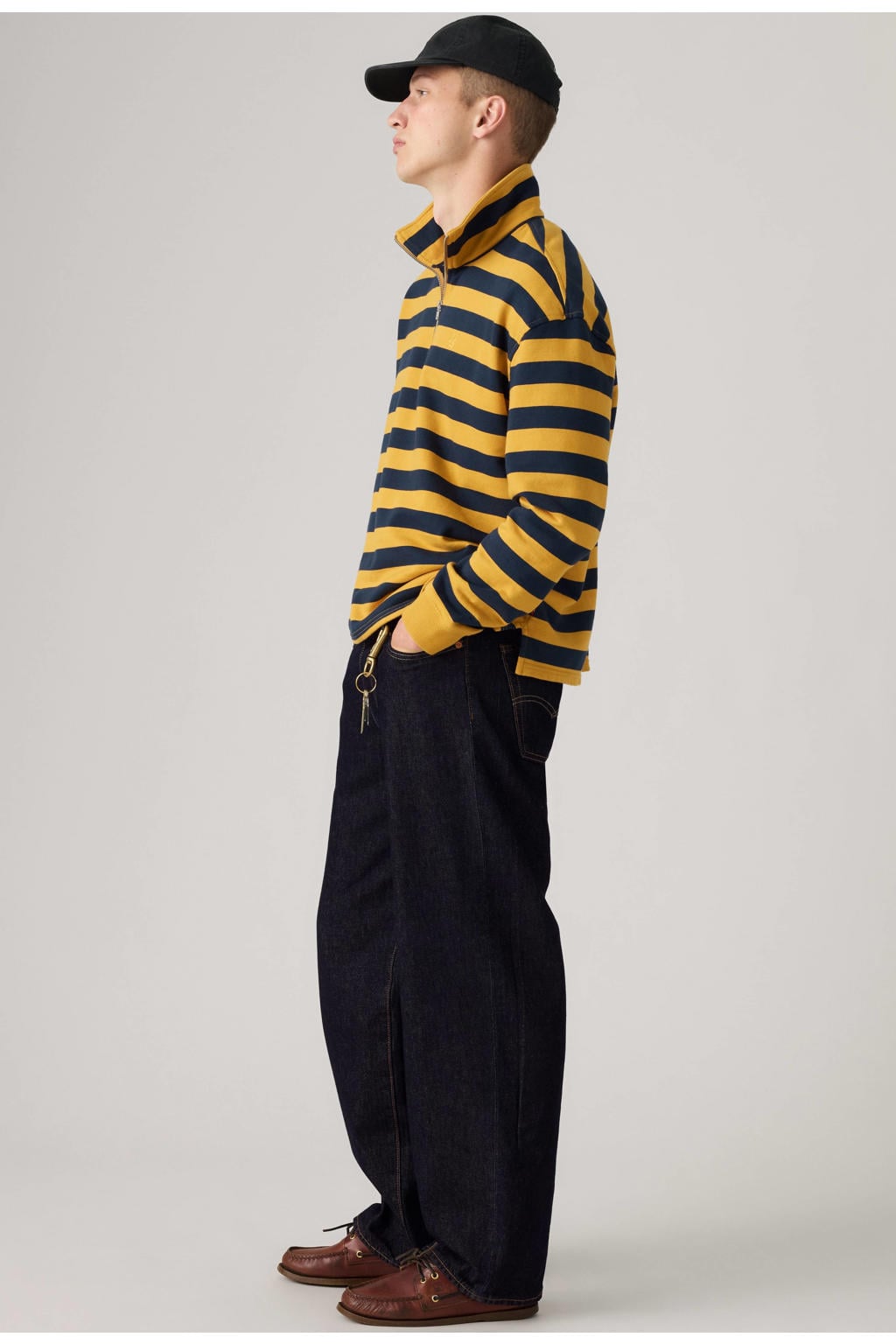 Levi's relaxed fit gestreepte trui - donkerblauw