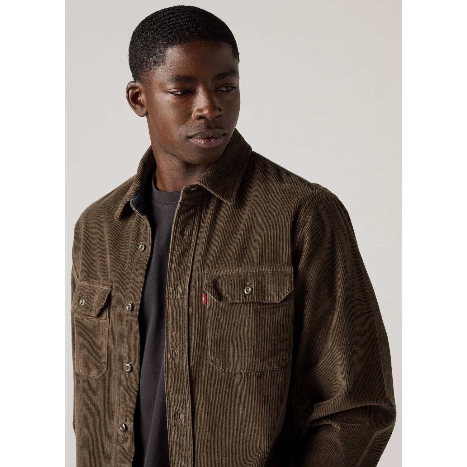 Levi's corduroy relaxed fit overshirt coffee