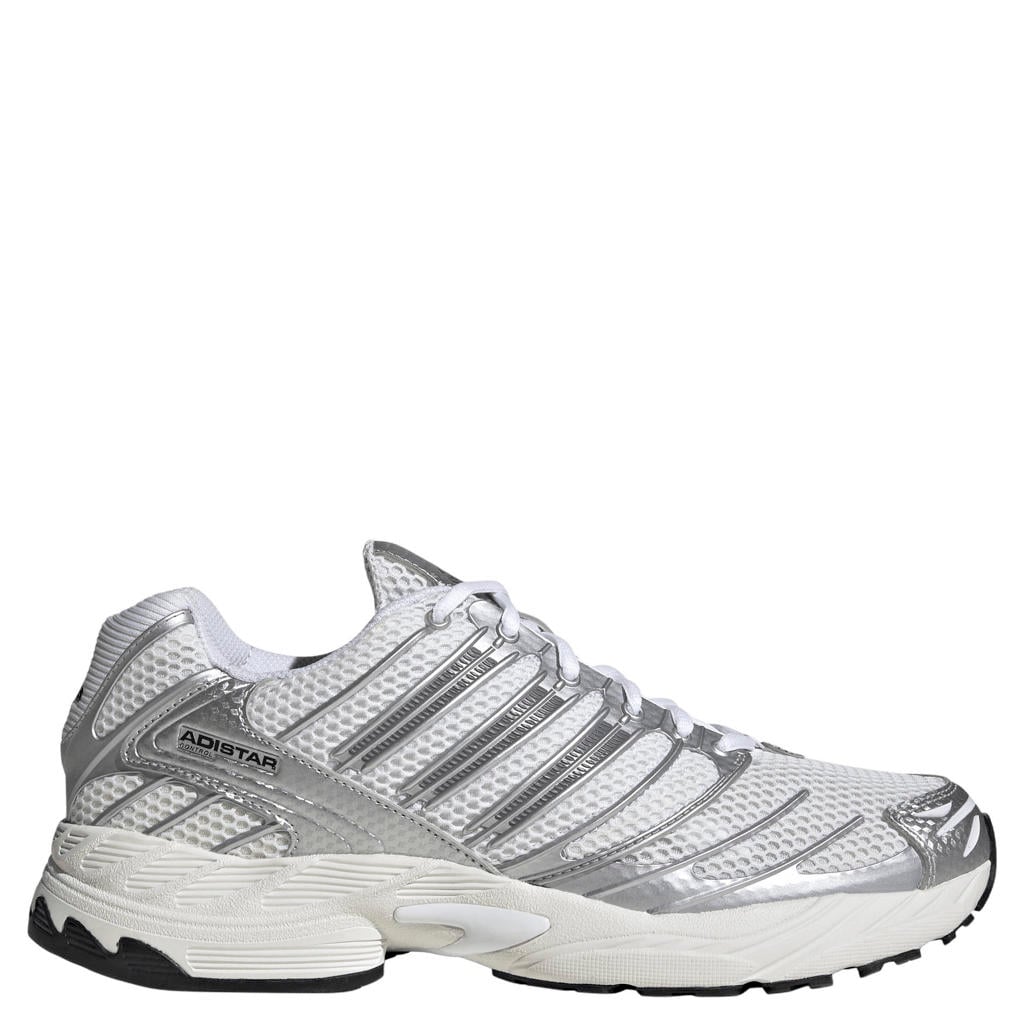 Wit en zilverkleurige unisex adidas Originals Adistar Control 3 mesh sneakers - kleurig van mesh-pu/voering: mesh/voetbed: eva met veters
