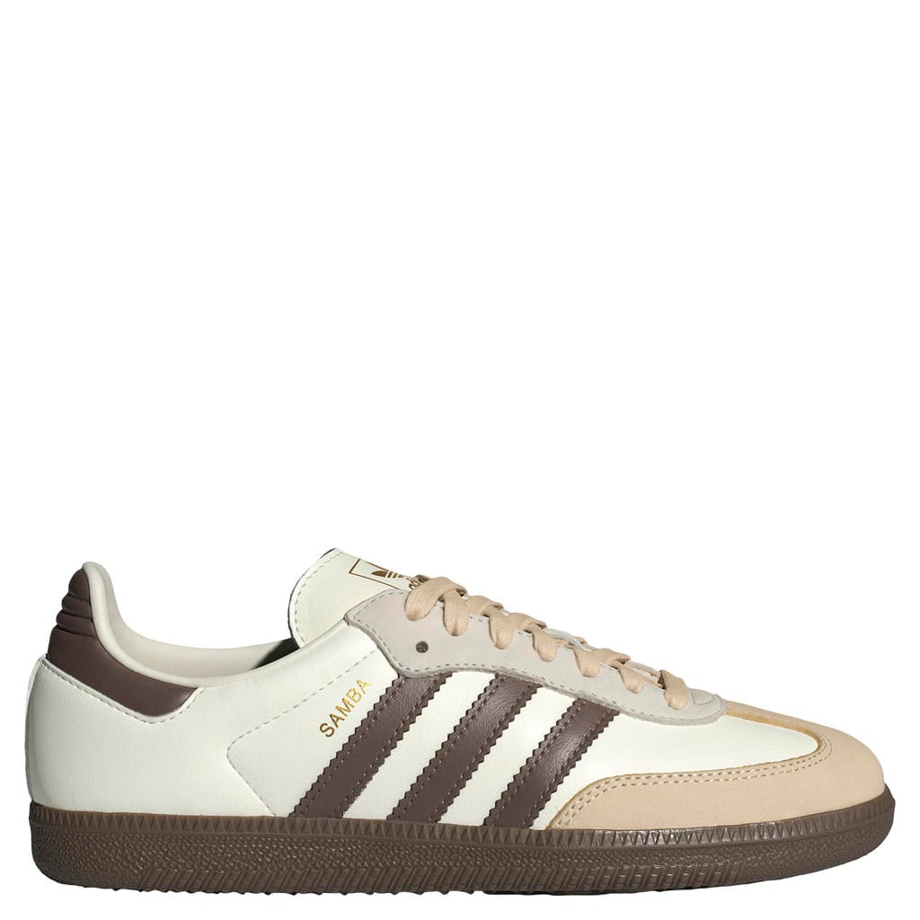 Zand en bruine dames adidas Originals Samba leren sneakers - met veters