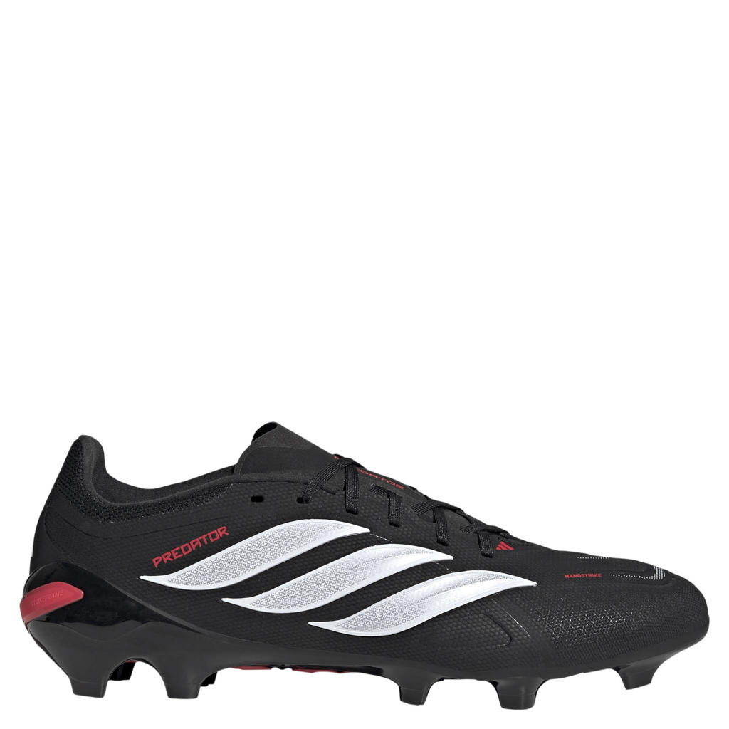Zwart en witte unisex adidas Performance Predator League senior imitatieleren voetbalschoenen -