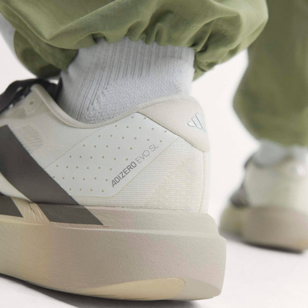 adidas Performance Adizero Evo mesh hardloopschoenen - ecru/grijs
