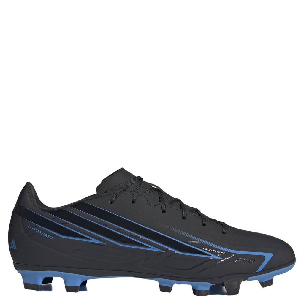 Zwart en blauwe unisex adidas Performance F50 Hyperfast Club FG MG senior imitatieleren voetbalschoenen -