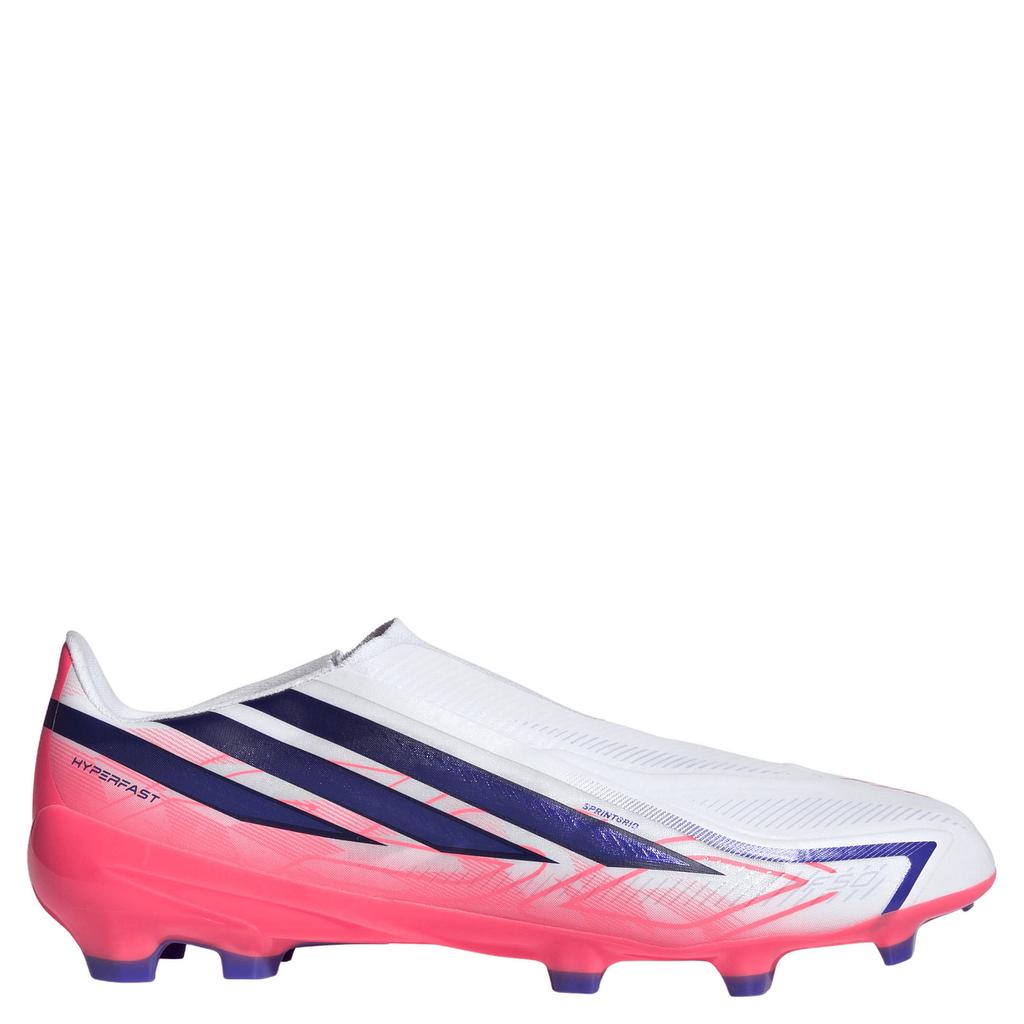 Roze en paarse unisex adidas Performance F50 Hyperfast League LL FG senior imitatieleren voetbalschoenen - met elastische inzet