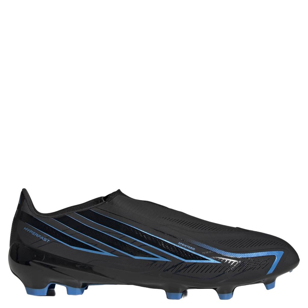 Zwart en blauwe unisex adidas Performance F50 Hyperfast League LL FG senior imitatieleren voetbalschoenen - met elastische inzet