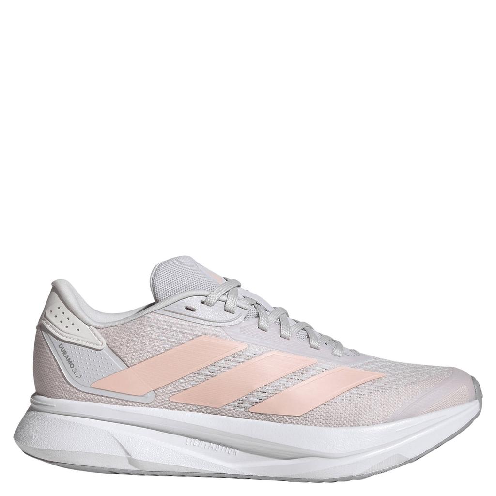 Lichtgrijs en roze dames adidas Performance Duramo SL2 mesh hardloopschoenen - van mesh-pu/voering: mesh/voetbed: eva met veters