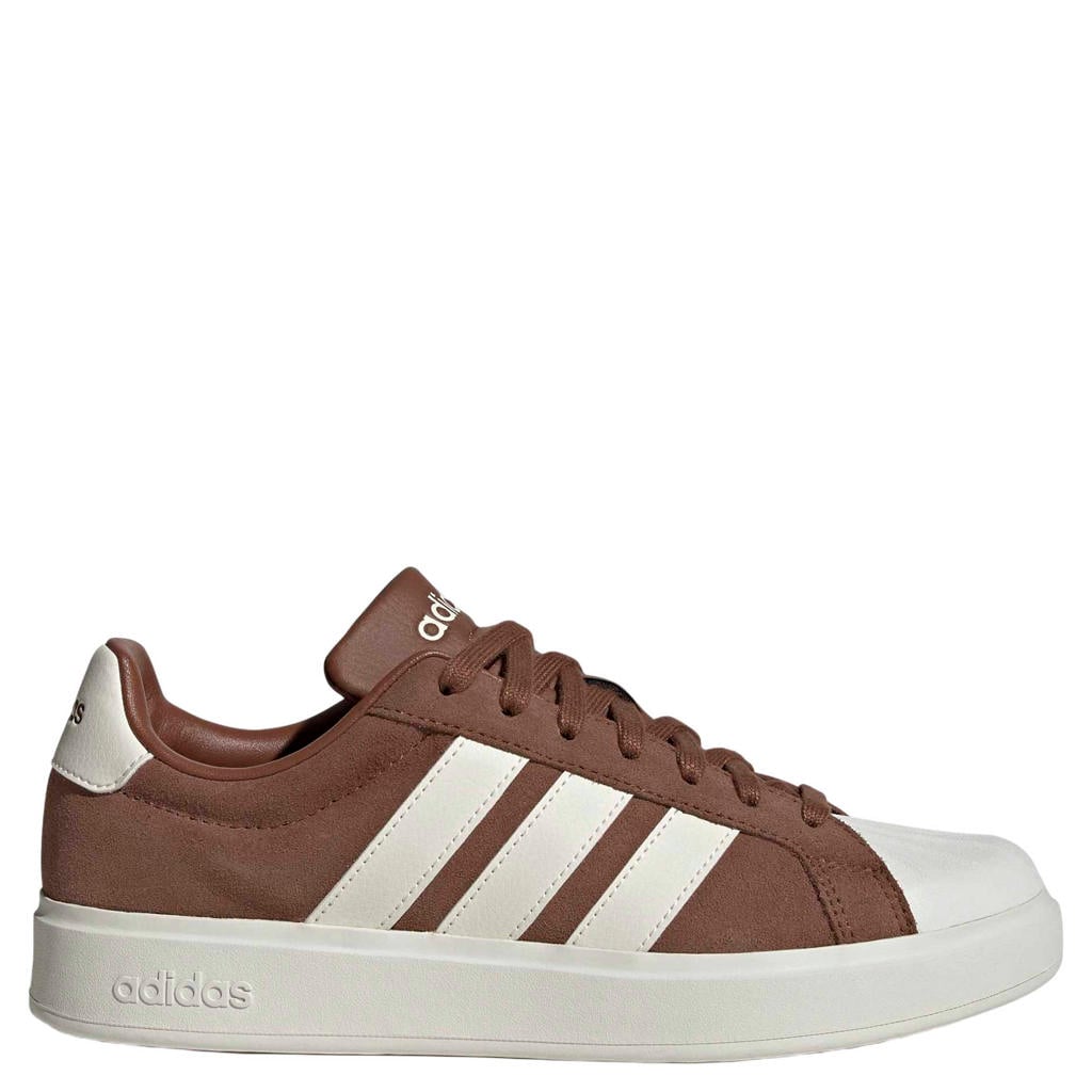 Bruin en witte dames adidas Sportswear sneakers - van imitatieleer/voering: mesh/voetbed: eva met veters