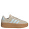 adidas Sportswear VL Court Bold leren suède sneakers met plateauzool - beige/lichtblauw