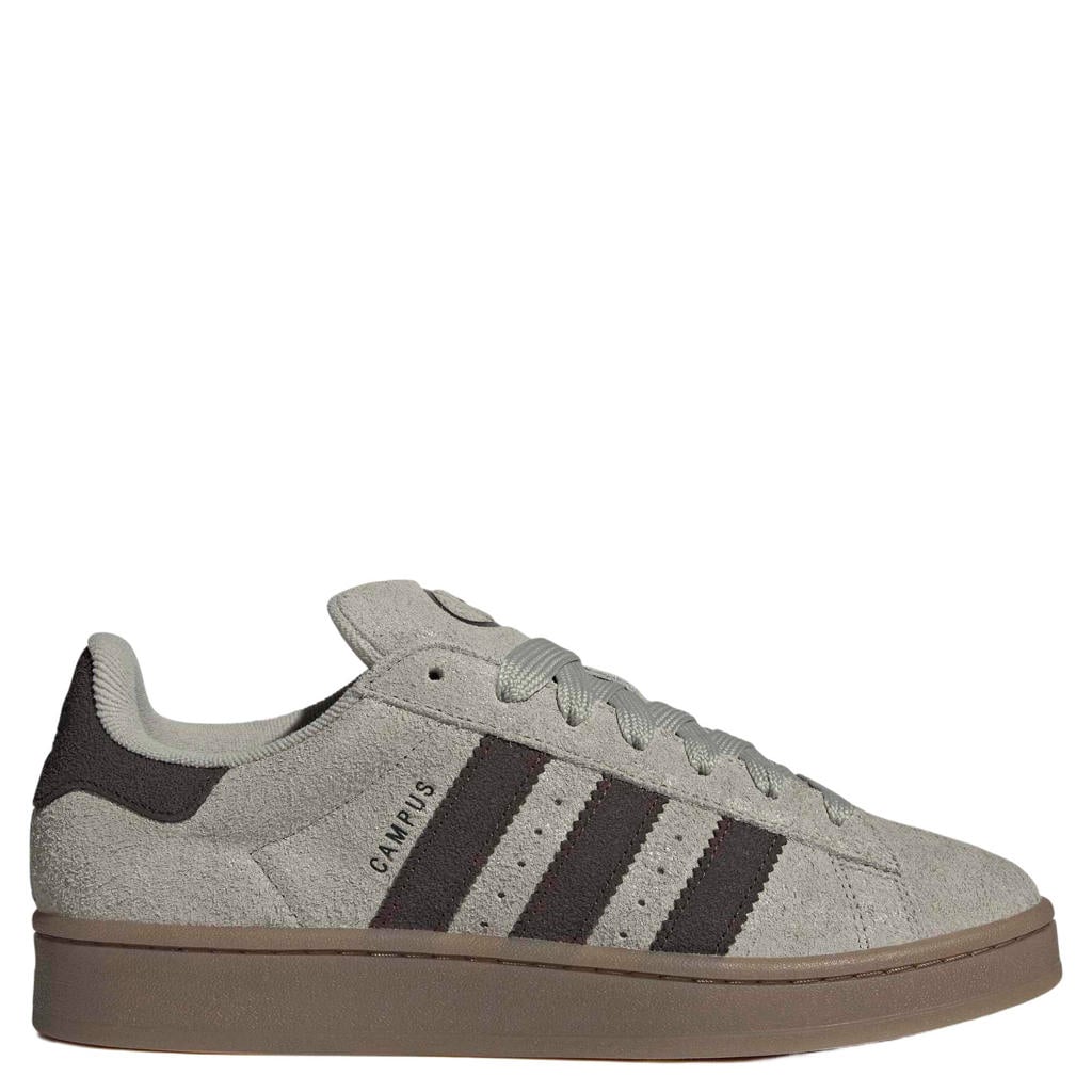 Beige en donkerblauwe heren adidas Originals Campus 00s leren sneakers - van suède-pu/voering: mesh/voetbed: eva met veters