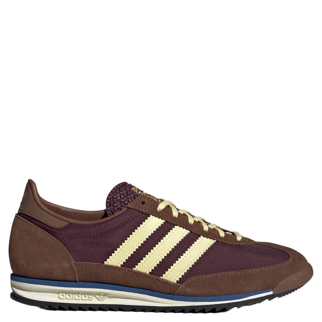 Bruin en lichtgele dames adidas Originals SL 72 sneakers - van nylon-suède/voering: mesh/voetbed: eva met veters