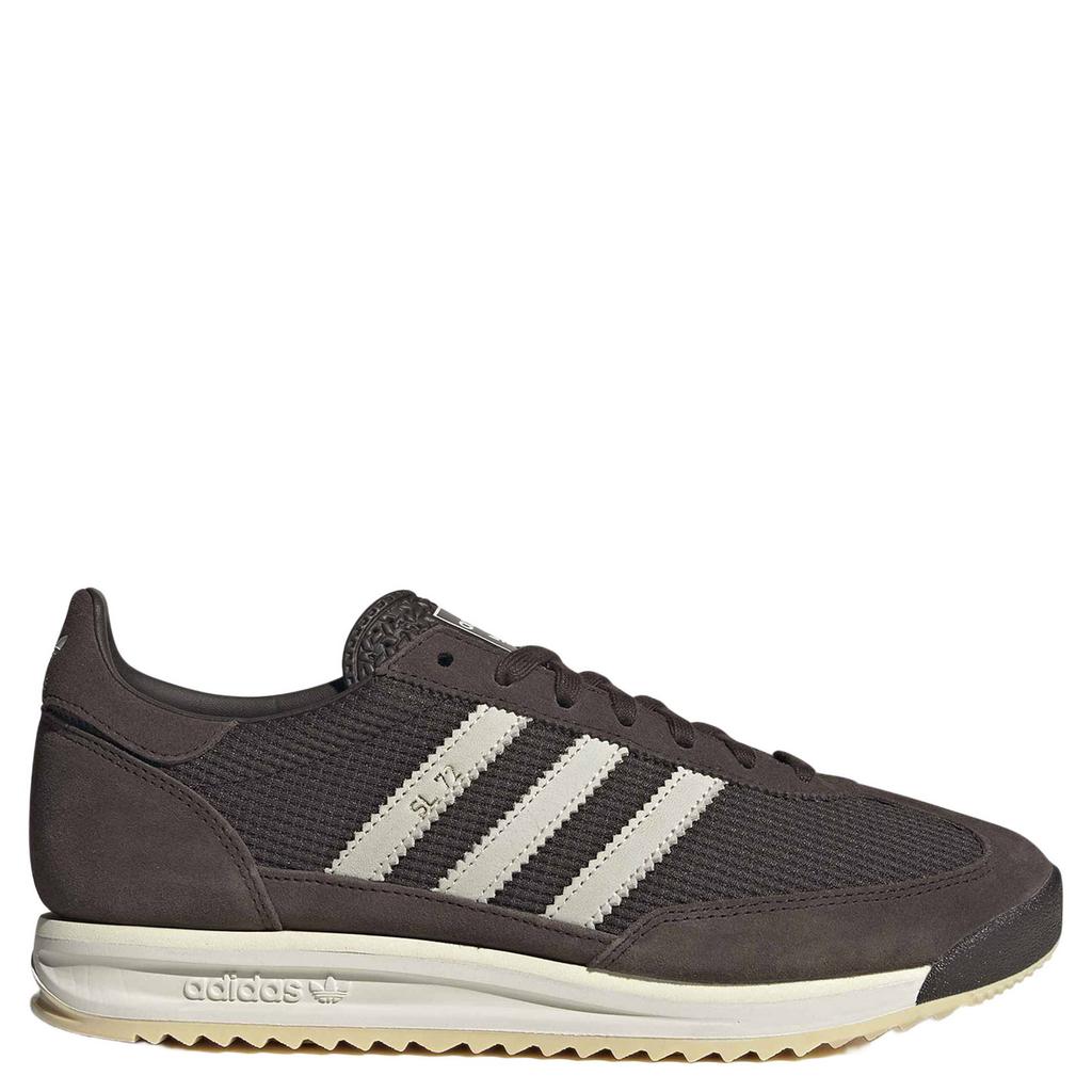 Donkerbruin en ecru heren adidas Originals SL 72 sneakers - van nylon-suède/voering: mesh/voetbed: eva met veters