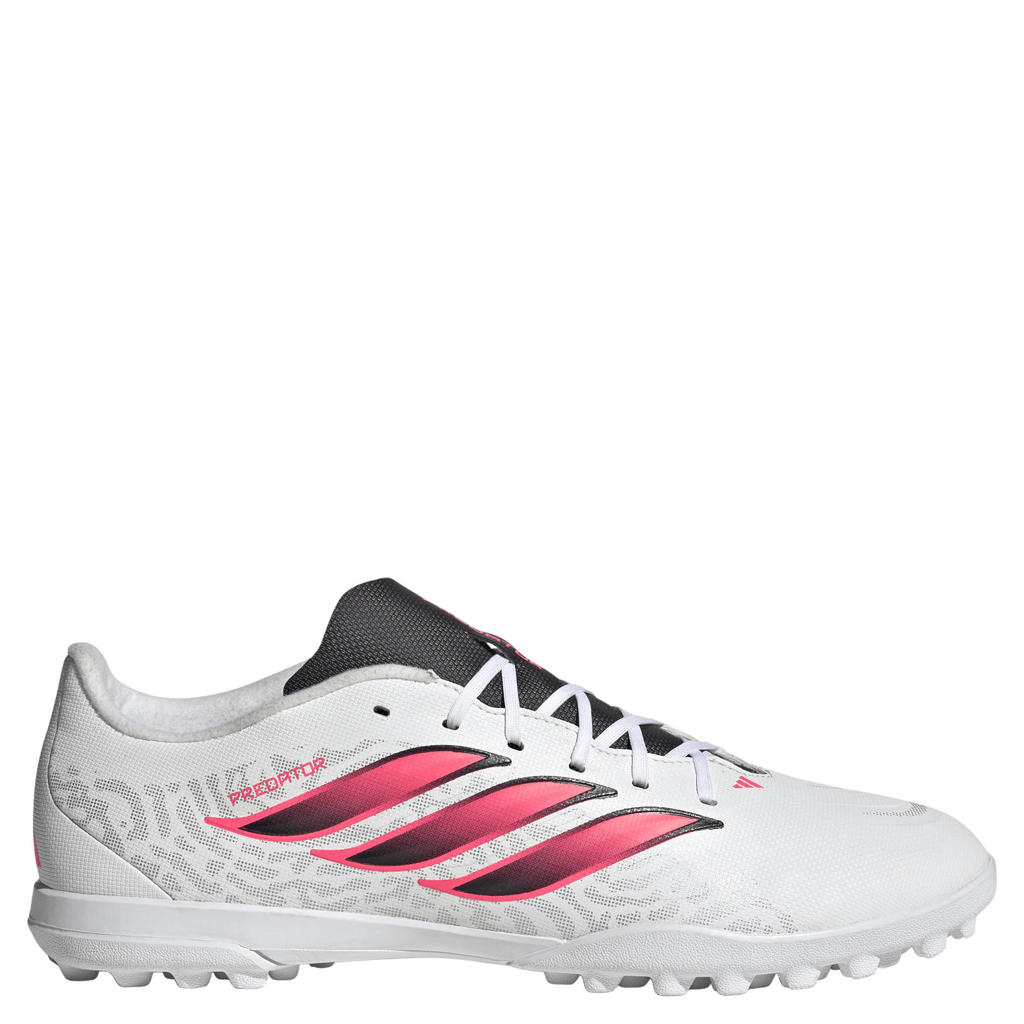 Wit en roze heren adidas Performance Predator Club senior imitatieleren voetbalschoenen -