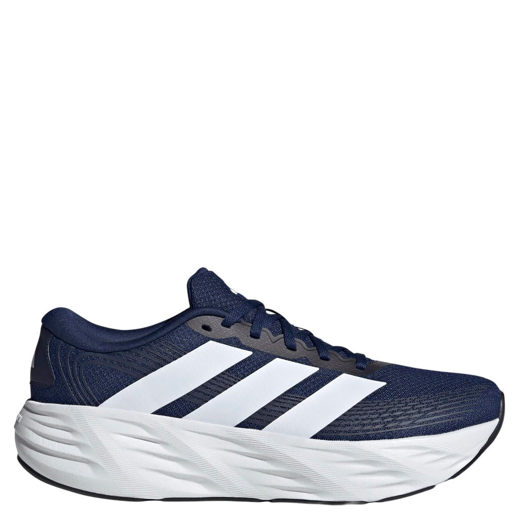 Donkerblauw en witte heren adidas Performance Galaxy hardloopschoenen - van mesh-pu/voering: mesh/voetbed: eva met veters