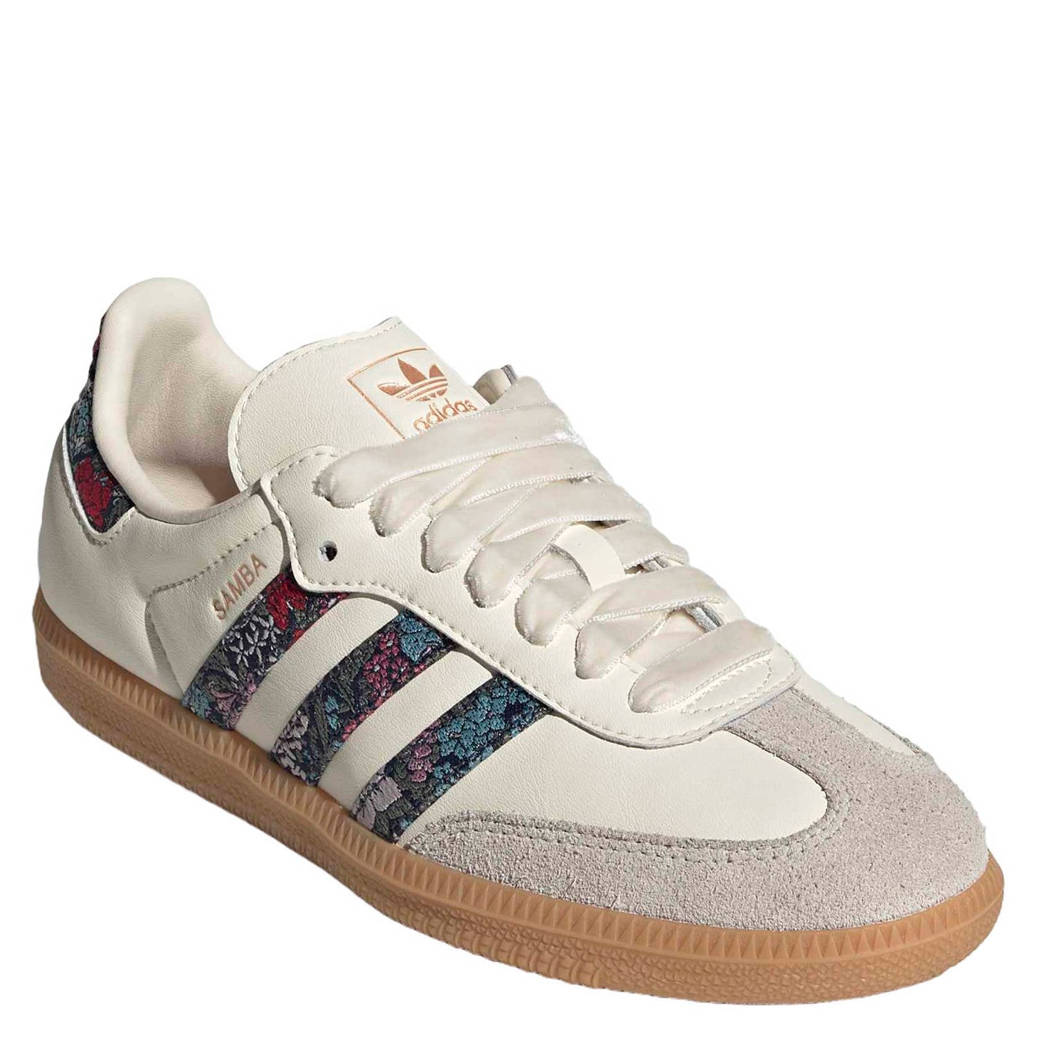 adidas Originals Samba OG leren gebloemde sneakers ecru blauw