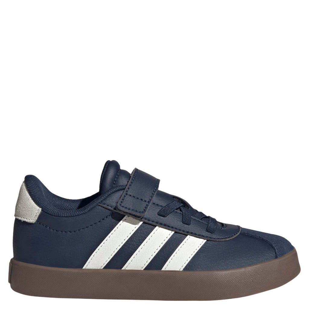 Donkerblauwe jongens en meisjes adidas Sportswear VL Court 3.0 sneakers - met klittenband