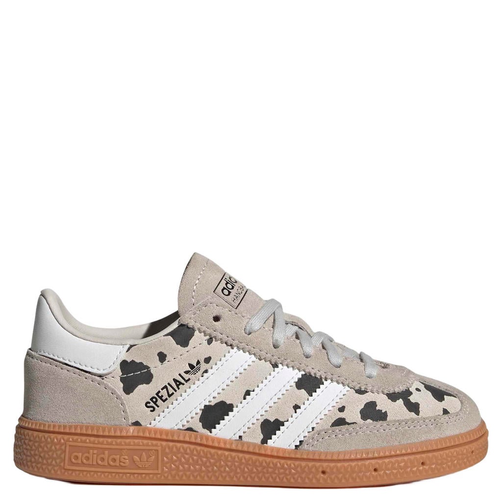 adidas Originals Handbal Spezial suède sneakers met koeienprint - grijs/wit
