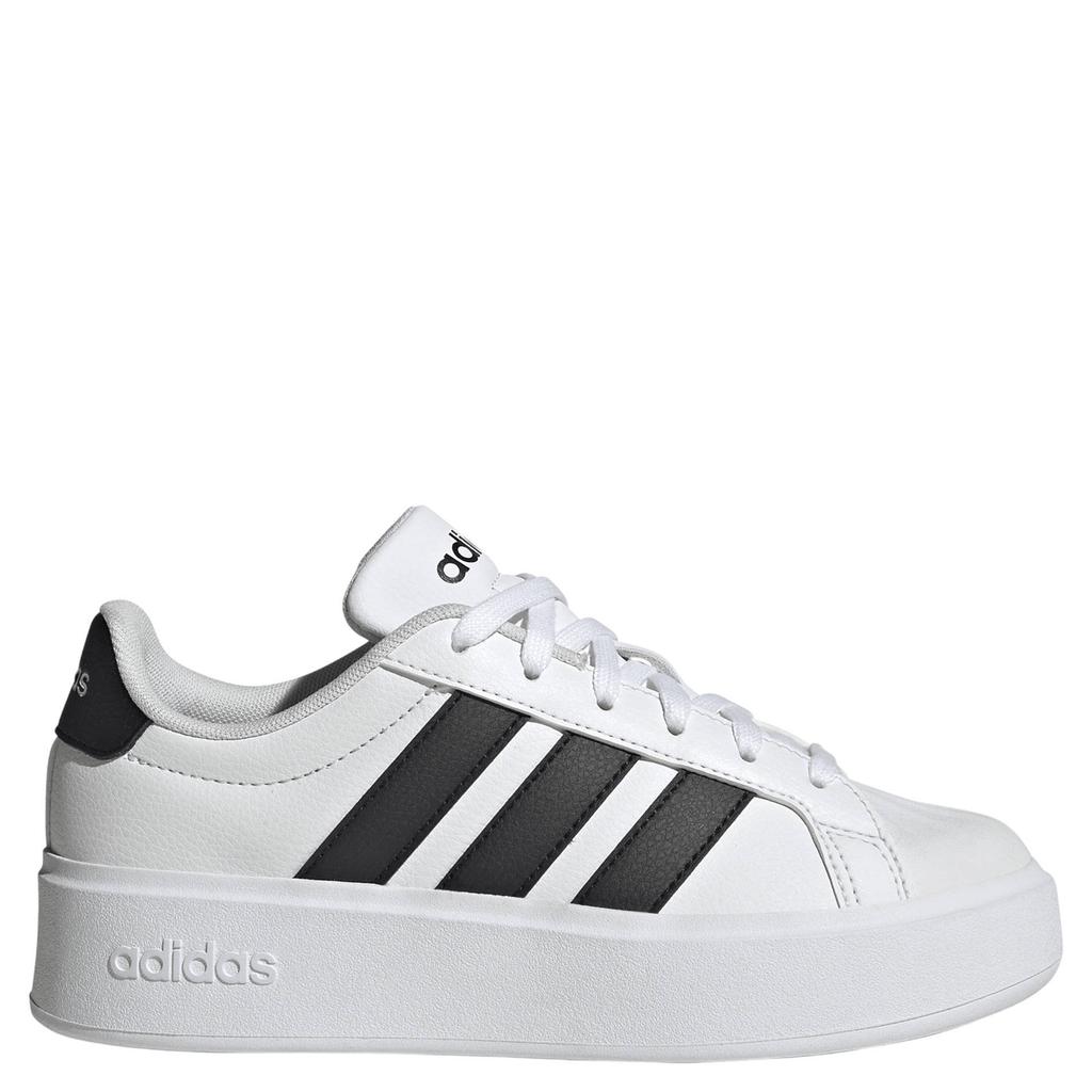 Wit en zwarte jongens en meisjes adidas Sportswear imitatieleren sneakers - met veters